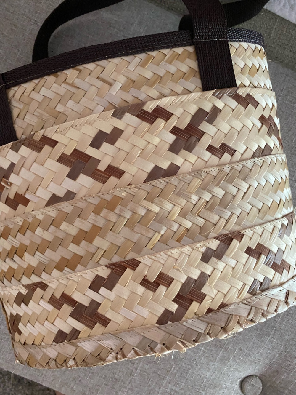 Tote Bag Straw Lined Market Casual Bag - Picture 4 of 9